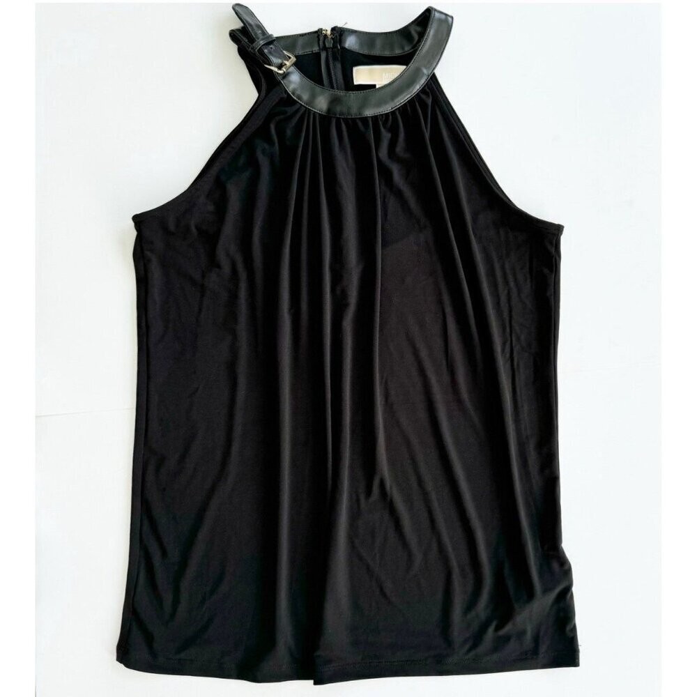 michael kors Black halter top Size Large Gold Branded Buckle
